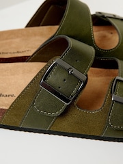 Threadbare Green Slip-On Two Buckle Strap Sandals - Image 3 of 4