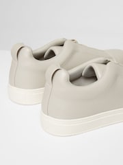 Threadbare Grey Faux Leather Elastic Lace Slip On Trainers - Image 4 of 4