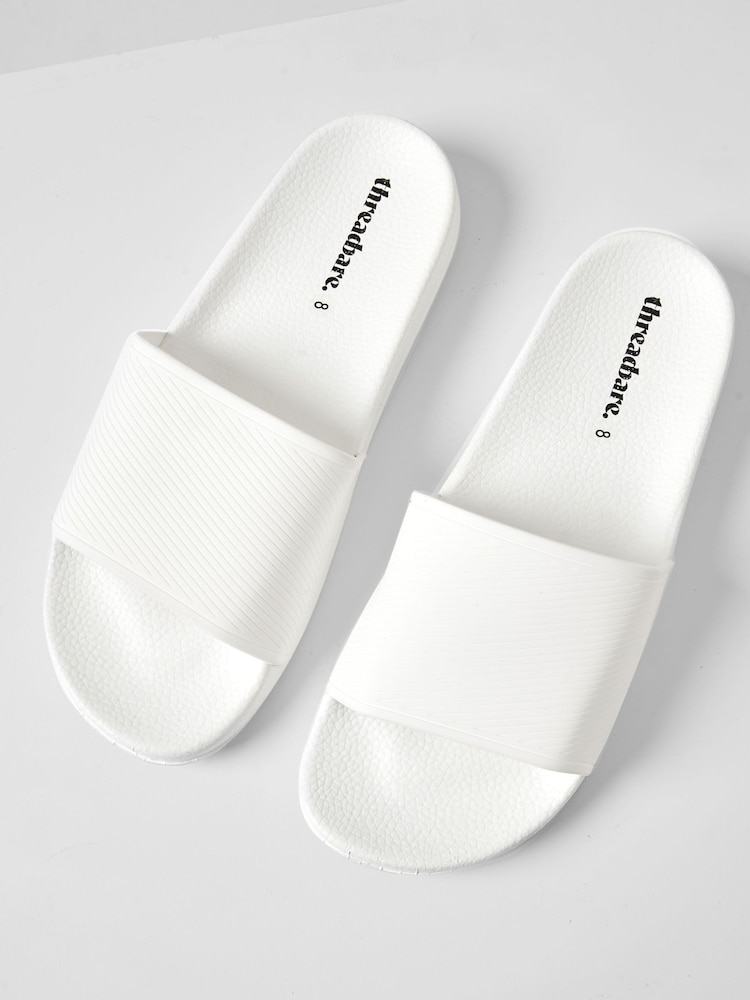 Threadbare White Sliders - Image 2 of 4
