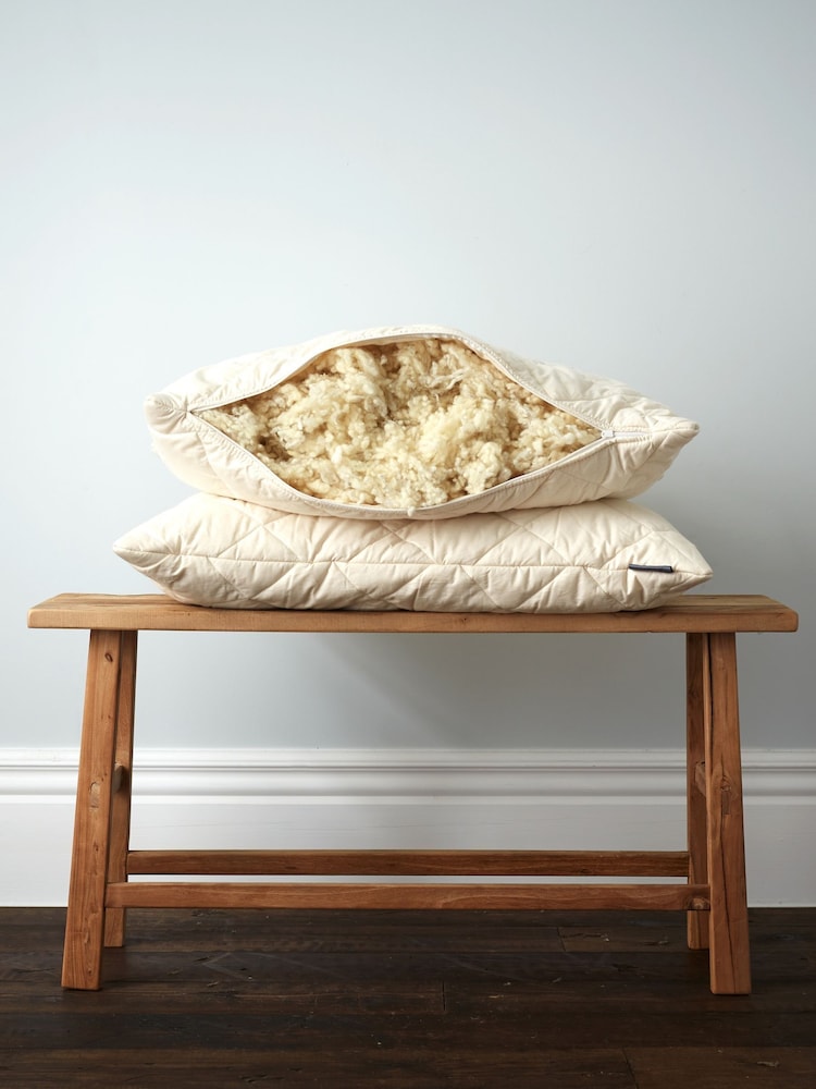 Woolroom Cream Deluxe Washable Wool King Size Pillow - Image 4 of 4