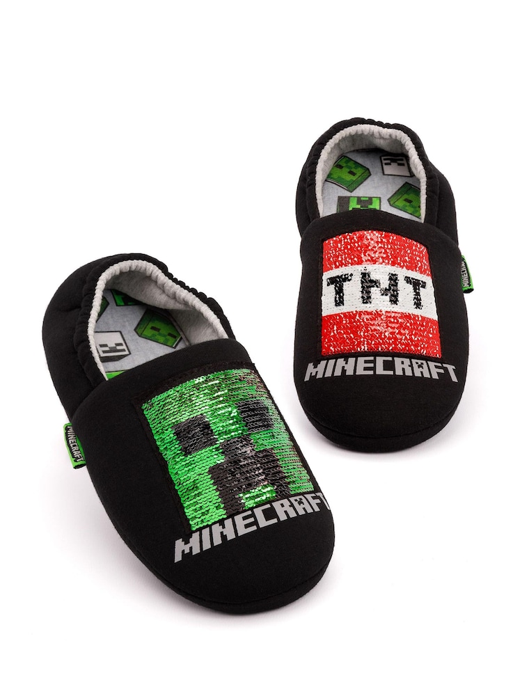 Vanilla Underground Black Boys Minecraft Slippers - Image 1 of 5 Vanilla Underground Black Boys Minecraft Slippers - Image 1 of 5