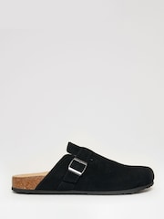 Threadbare Black Faux Suede Mule Sandals - Image 1 of 4