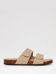 Threadbare Beige Faux Suede Two Strap Sandals - Image 1 of 4