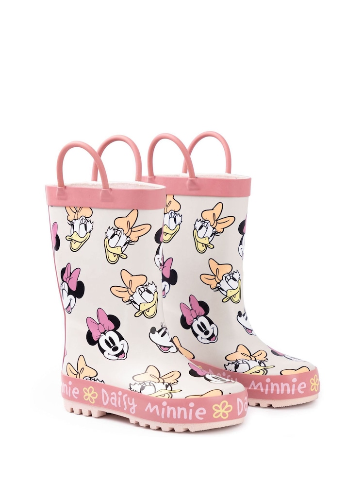 Vanilla Underground Pink Girls Disney Minnie and Daisy Wellington Boots with Handles - Image 1 of 6