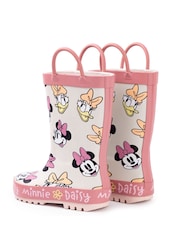 Vanilla Underground Pink Girls Disney Minnie and Daisy Wellington Boots with Handles - Image 2 of 6
