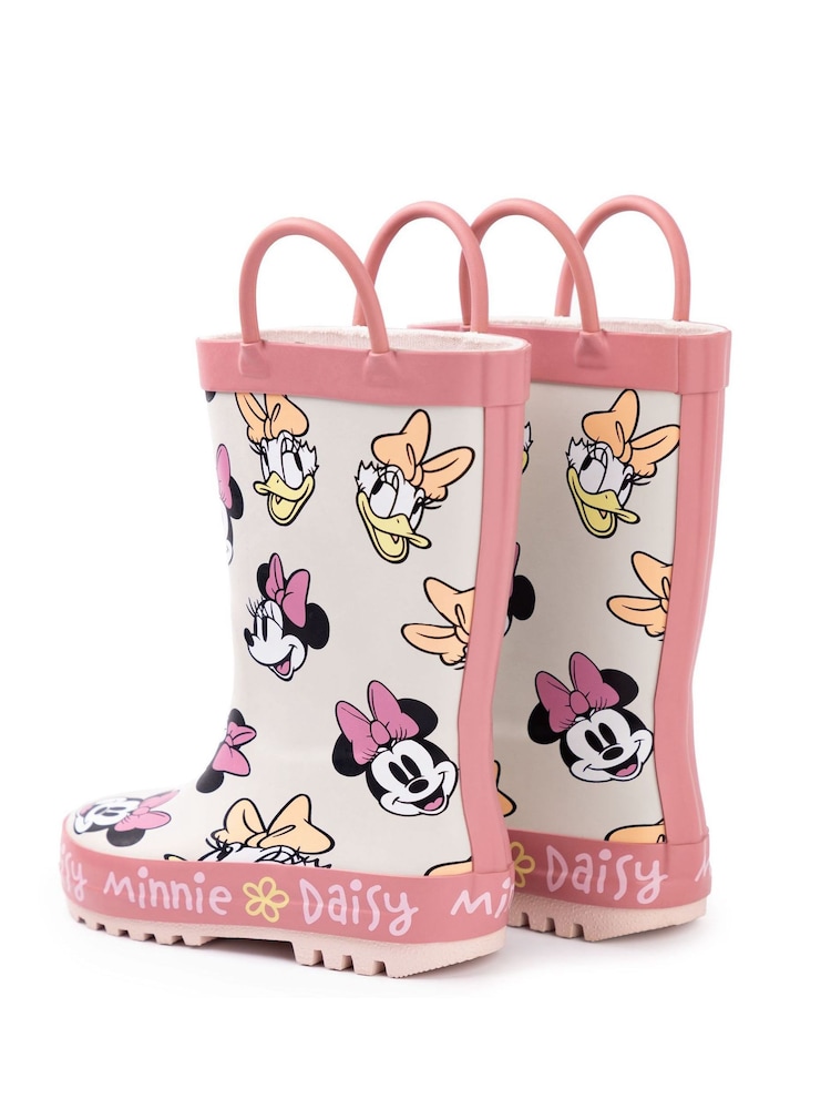 Vanilla Underground Pink Girls Disney Minnie and Daisy Wellington Boots with Handles - Image 2 of 6