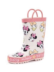 Vanilla Underground Pink Girls Disney Minnie and Daisy Wellington Boots with Handles - Image 3 of 6