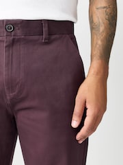 Brown Straight Fit Straight Fit Pleated Stretch Chinos Trousers - Image 5 of 9