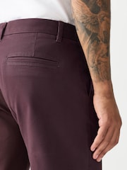 Brown Straight Fit Straight Fit Pleated Stretch Chinos Trousers - Image 6 of 9