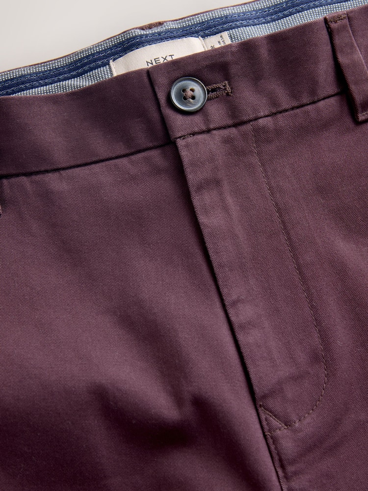 Brown Straight Fit Straight Fit Pleated Stretch Chinos Trousers - Image 9 of 9 Brown Straight Fit Straight Fit Pleated Stretch Chinos Trousers - Image 9 of 9