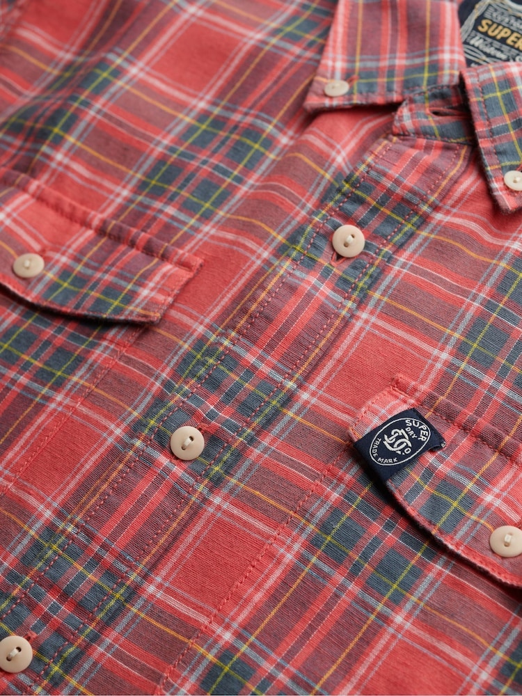 Superdry Pink The Merchant Store Check Shirt - Image 6 of 6
