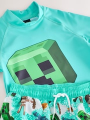 Minecraft Rash Vest and Swim Shorts Set (3-16yrs) - Image 3 of 5