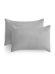 Silentnight Grey 100% Brushed Cotton Pillowcase Pair - Image 2 of 6