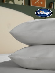 Silentnight Grey 100% Brushed Cotton Pillowcase Pair - Image 4 of 6