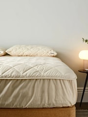 Woolroom Cream Deluxe Washable Deep Skirt Wool Mattress Protector - Image 1 of 4