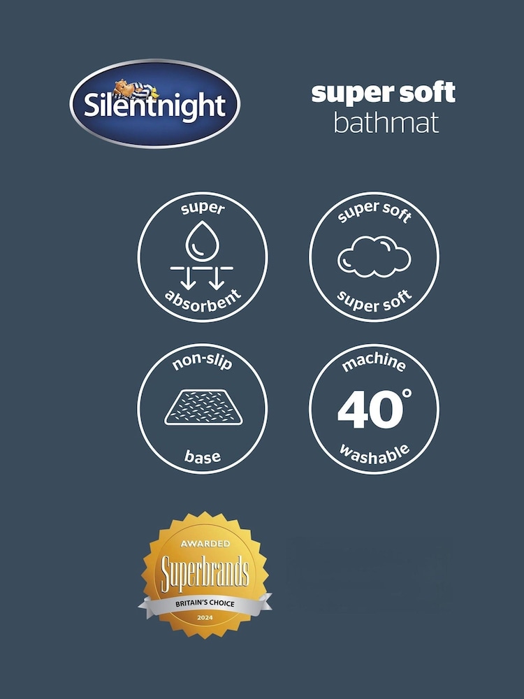Silentnight Grey Luxury Supersoft Bath Mat - Image 6 of 6
