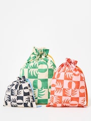 Oliver Bonas Set of 3 Multi Pineapple Print Laundry Bags - Image 1 of 6