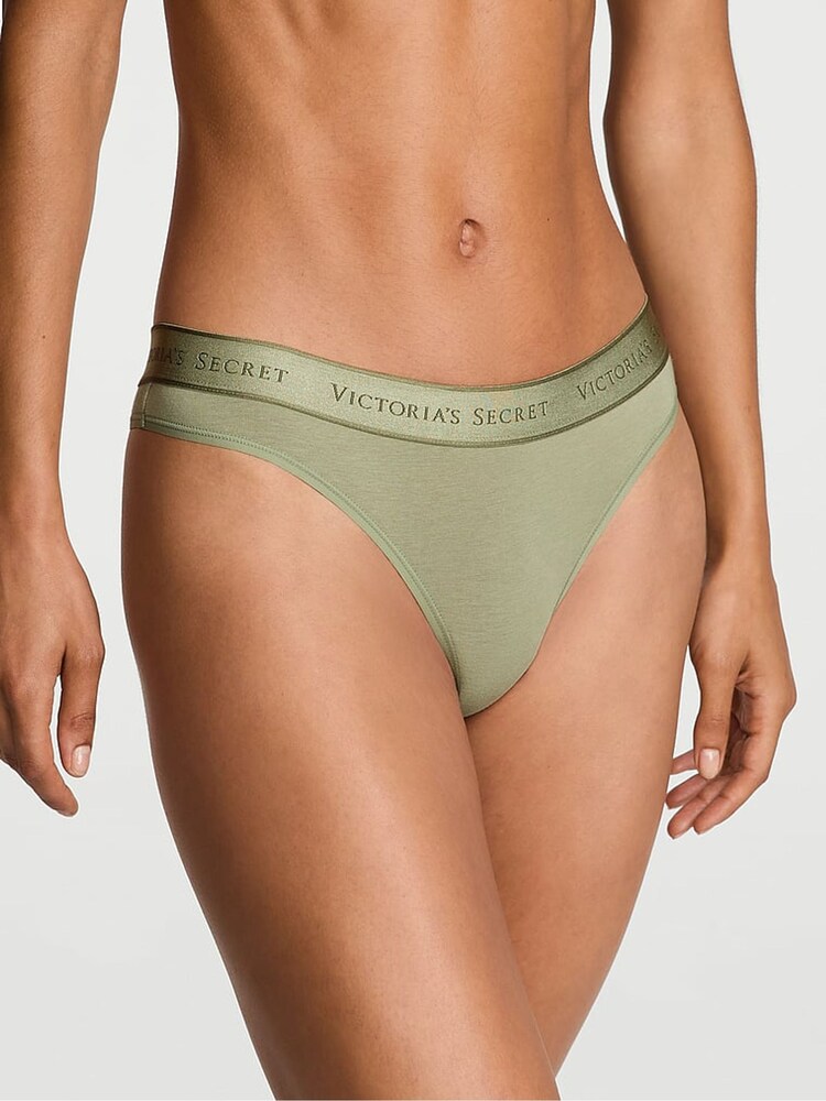 Victoria's Secret Fall Sage Green Thong Knickers - Image 1 of 3 Victoria's Secret Fall Sage Green Thong Knickers - Image 1 of 3