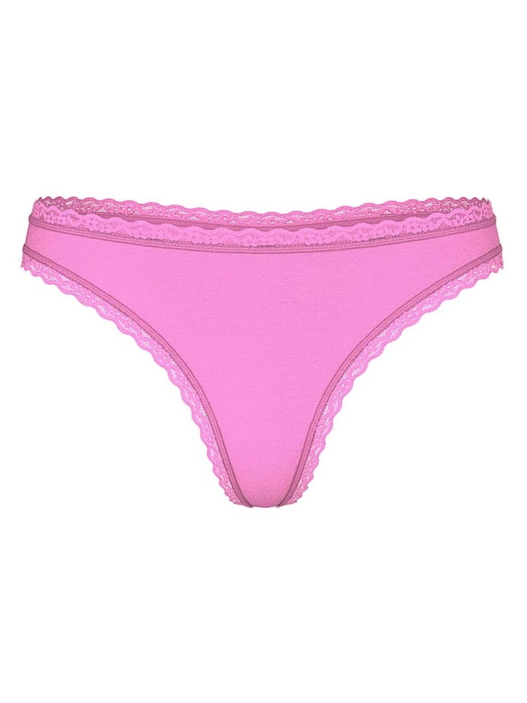 Victoria's Secret Lilac Shimmer Purple Thong Cotton Lace Waist Knickers - Image 3 of 3 Victoria's Secret Lilac Shimmer Purple Thong Cotton Lace Waist Knickers - Image 3 of 3