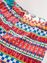 Multi Wide Leg Patterned Trousers With Linen - Image 6 of 7
