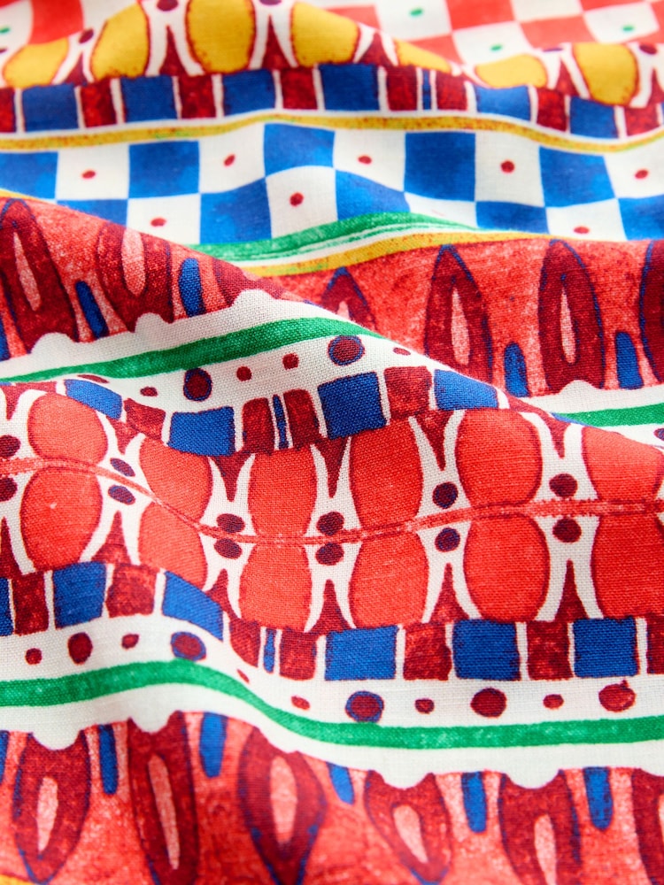 Multi Wide Leg Patterned Trousers With Linen - Image 7 of 7