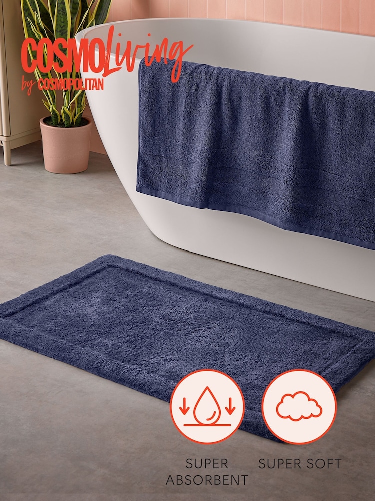 Cosmo Living Navy Supersoft Bath Mat - Image 2 of 6