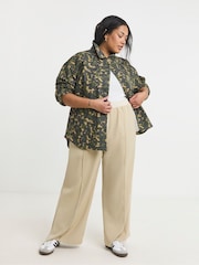 Simply Be Dark Grey Camo Print Button Through Utility 100% Cotton Jacket - Image 4 of 4