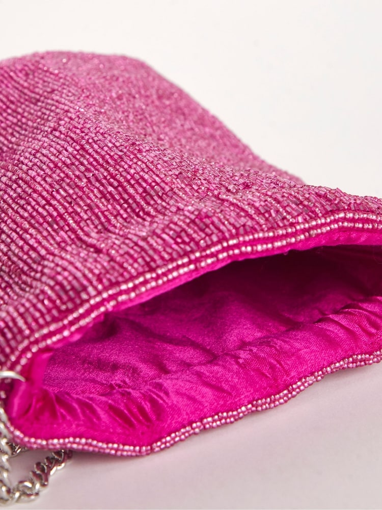 Simply Be Pink Beaded Pouch Bag - Image 2 of 4