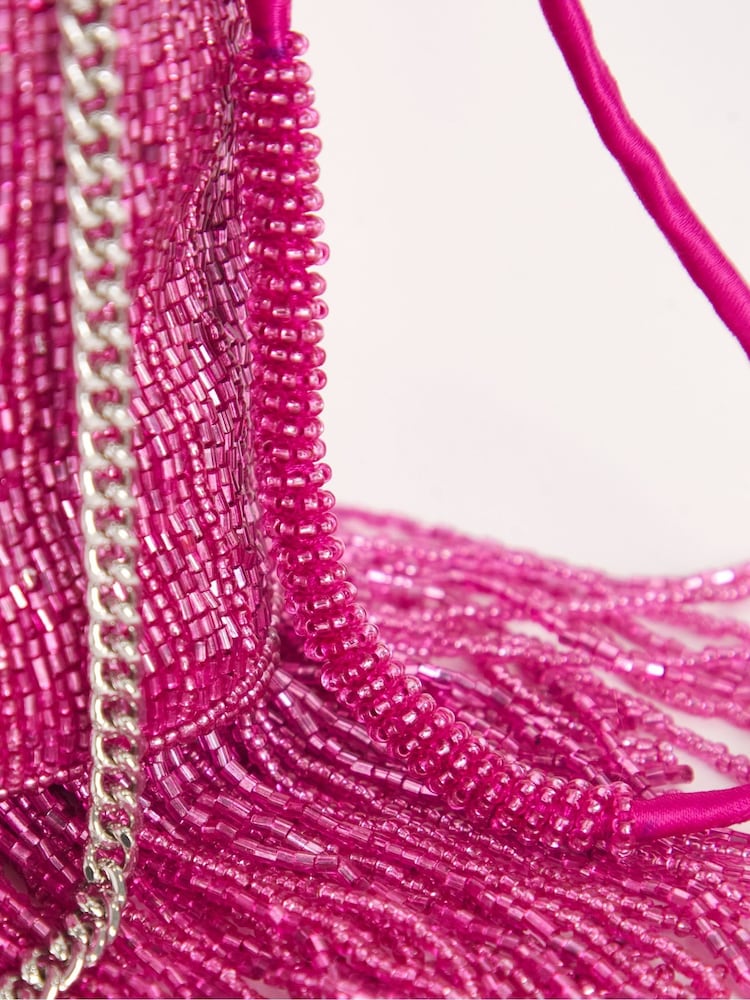 Simply Be Pink Beaded Pouch Bag - Image 4 of 4