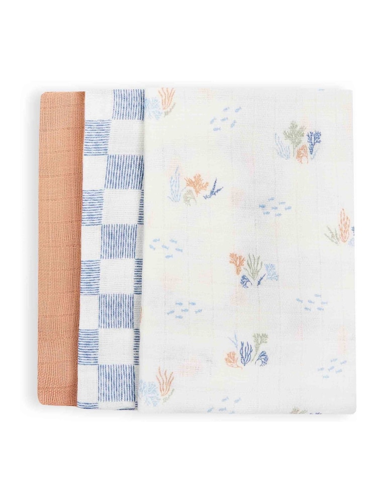 Avery Row Set of 3 Coastline Muslin Squares - Image 5 of 5