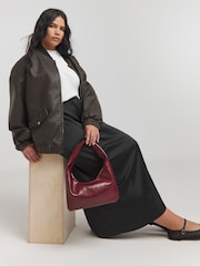 Simply Be Black Satin Maxi Skirt - Image 3 of 5