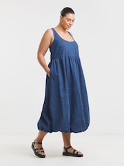 Simply Be Blue Bubble Hem Midaxi Dress - Image 1 of 4