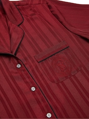 Victoria's Secret Sangria Red Stripe Jacquard Satin Long Pyjamas Set - Image 4 of 4
