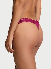 Victoria's Secret Fresh Jam Purple Thong Rose Lace Knickers - Image 2 of 2