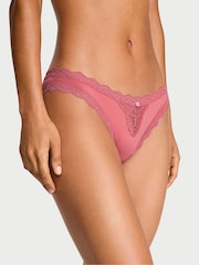 Victoria's Secret Seductive Rose Pink Lace Trim Bikini Knickers - Image 1 of 3