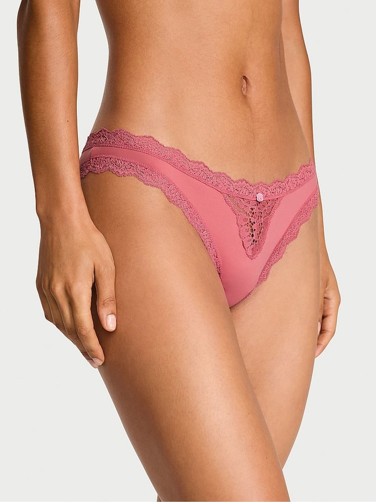 Victoria's Secret Seductive Rose Pink Lace Trim Bikini Knickers - Image 1 of 3