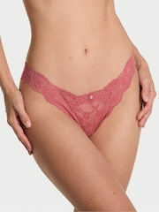 Victoria's Secret Seductive Rose Pink Brazilian Lace Knickers - Image 1 of 3