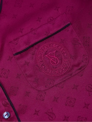 Victoria's Secret Logo Fresh Jam Jacquard Purple Satin Short Pyjamas Set - Image 3 of 3