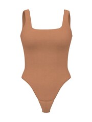 Victoria's Secret Toffee Nude FeatherSoft™ Square Neck Tank Bodysuit - Image 3 of 3