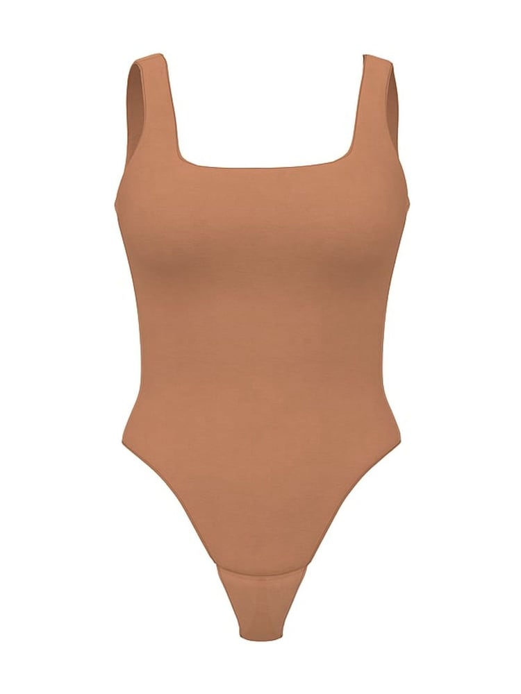 Victoria's Secret Toffee Nude FeatherSoft™ Square Neck Tank Bodysuit - Image 3 of 3
