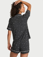 Victoria's Secret Charcoal Heather Grey & Pink Hearts Modal Short Pyjamas Set - Image 2 of 2