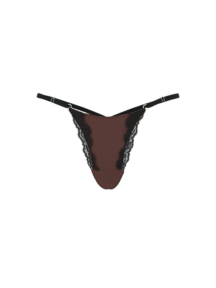 Victoria's Secret Ganache Nude G String Lace Trim Knickers - Image 3 of 3
