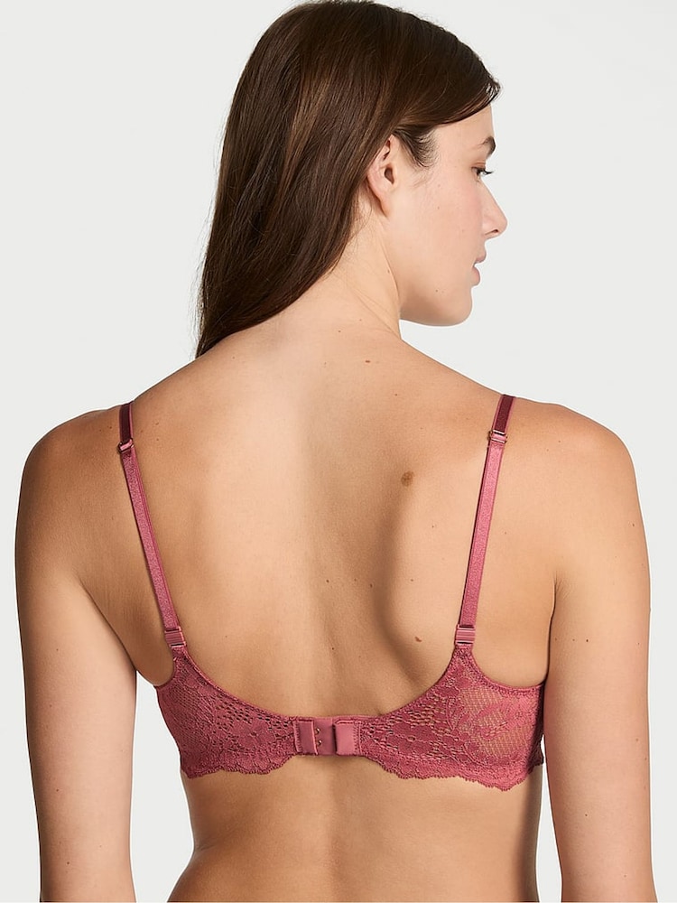 Victoria's Secret Seductive Rose Pink Lace Trim Lightly Lined Demi Bra - Image 2 of 3