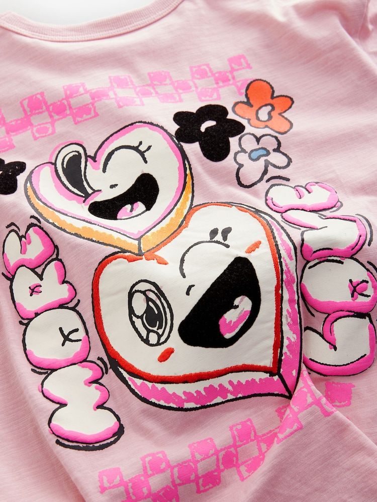 Pink/Cream 100% Cotton Joggers Pyjamas 3 Pack (3-16yrs) - Image 10 of 14