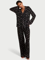 Victoria's Secret Black Leaning Leos Modal Long Pyjamas Set - Image 1 of 4