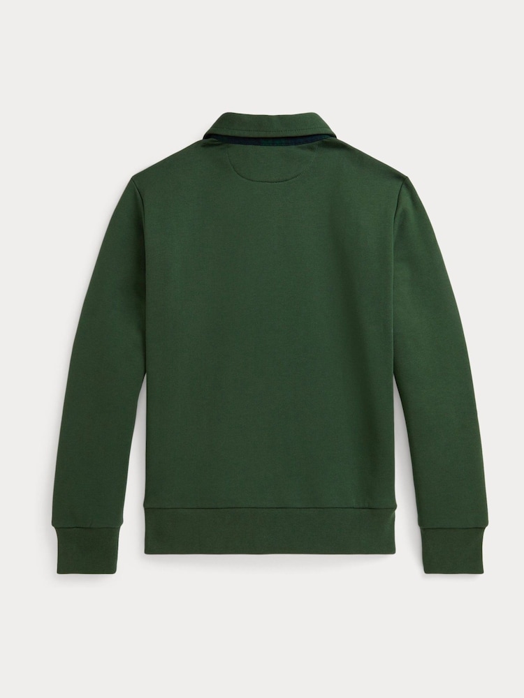 Polo Ralph Lauren Green Jersey Long Sleeve Polo Shirt - Image 2 of 2 Polo Ralph Lauren Green Jersey Long Sleeve Polo Shirt - Image 2 of 2