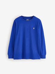 Polo Ralph Lauren Blue Boys Cotton Jersey Long Sleeve T-Shirt - Image 1 of 1