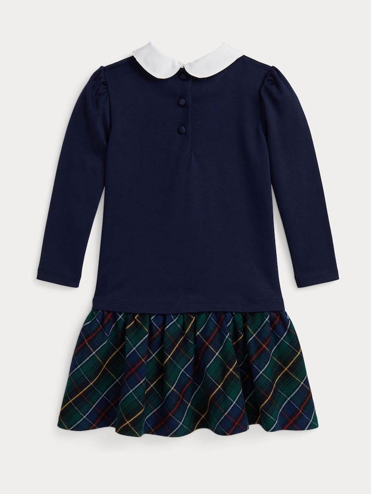 Polo Ralph Lauren Blue Girls Tartan Pleated Collar Dress - Image 1 of 5