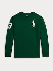 Polo Ralph Lauren Green Boys Varsity Style Long Sleeve T-Shirt - Image 1 of 1