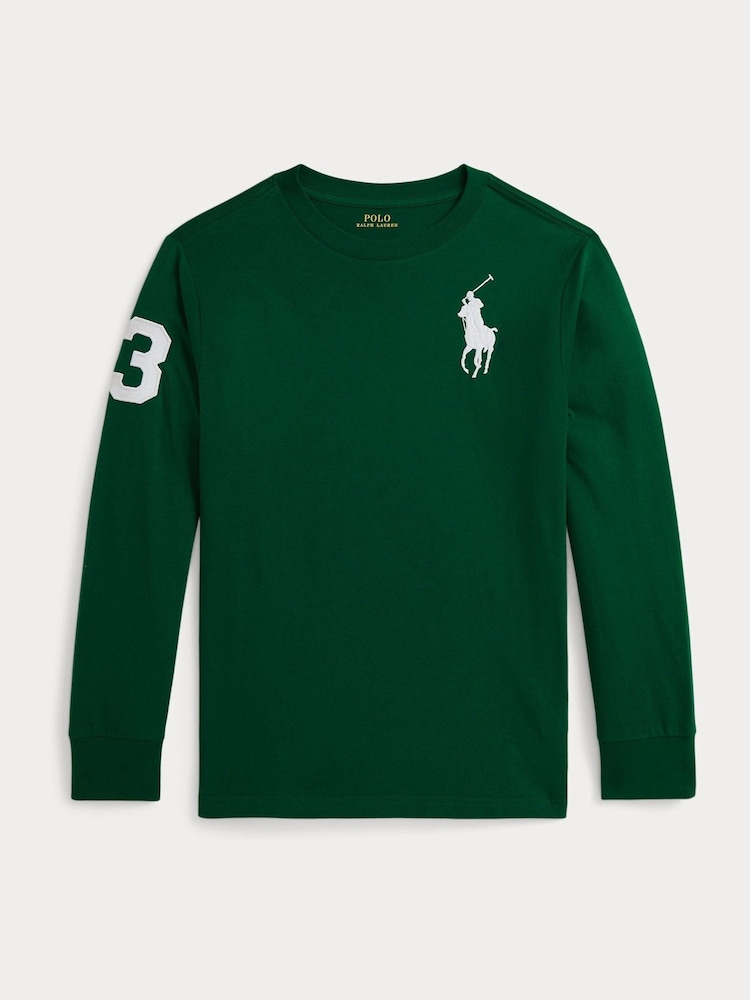Polo Ralph Lauren Green Boys Varsity Style Long Sleeve T-Shirt - Image 1 of 1